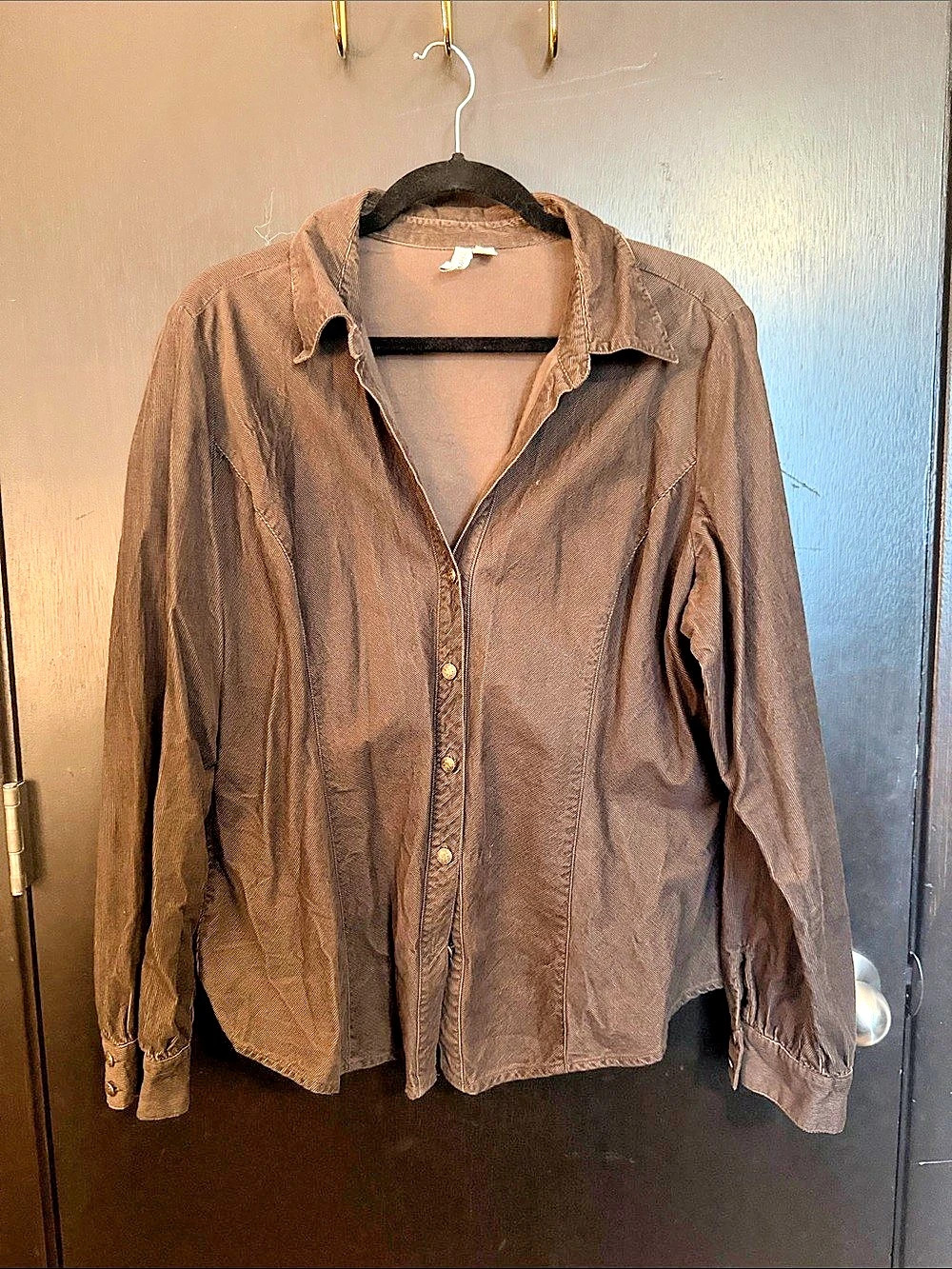 St Johnās Bay Corduroy Button Down Shirt Brown XL